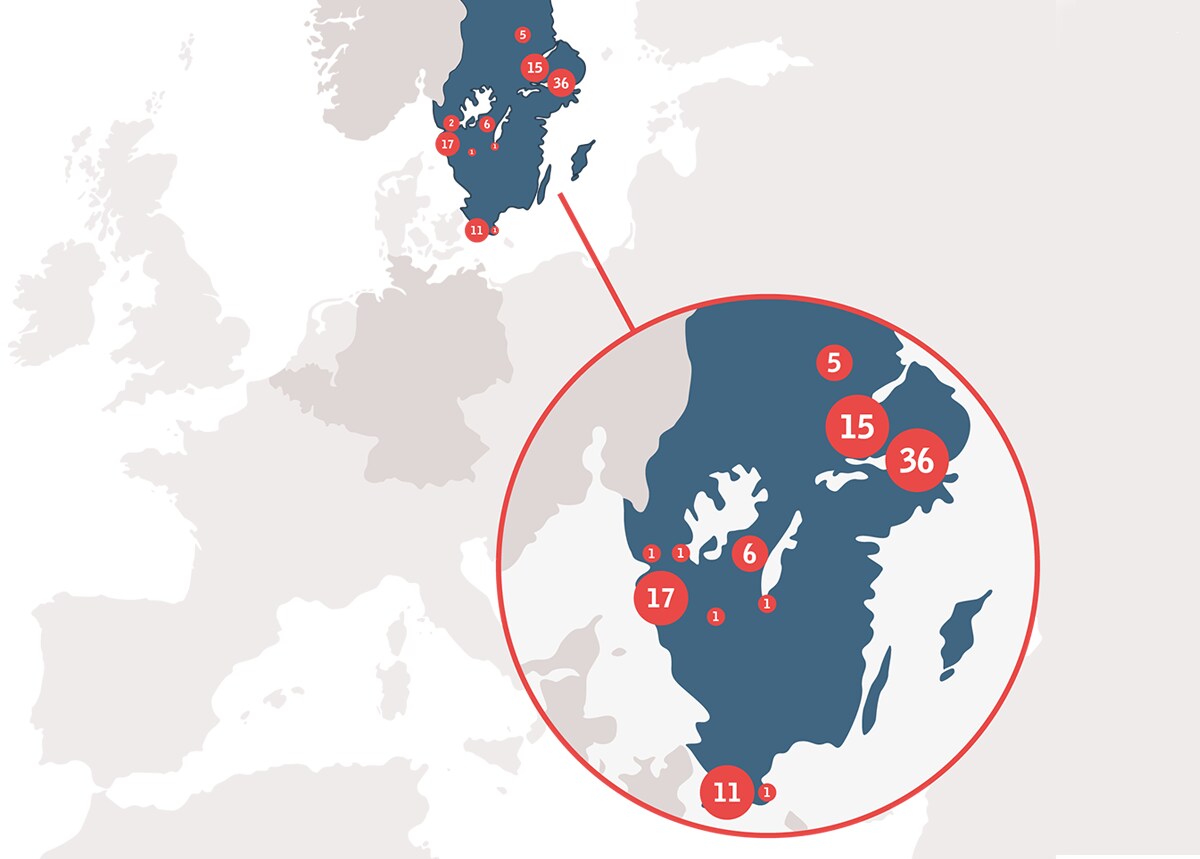Bilias anläggningar i Sverige Bilias anläggningar i Sverige