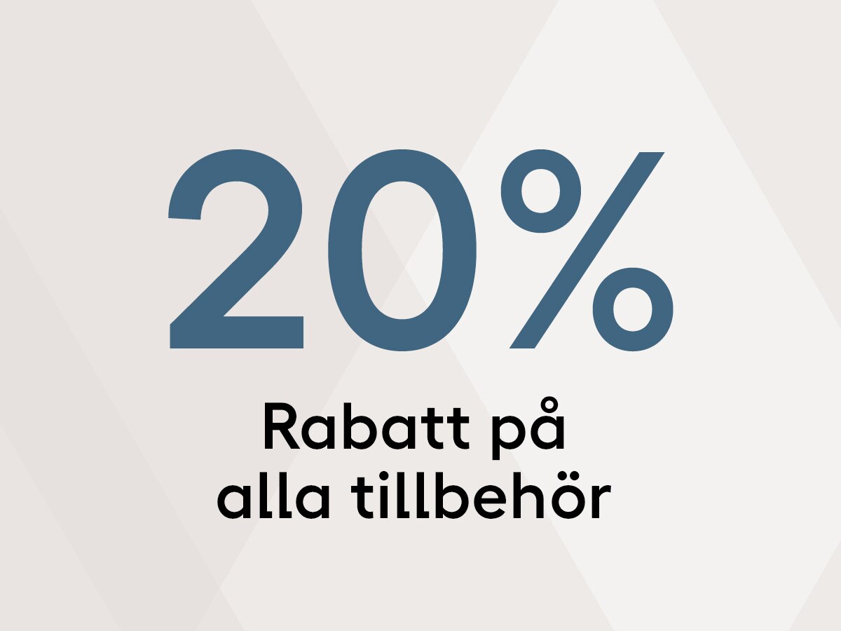 20% rabatt på alla tillbehör