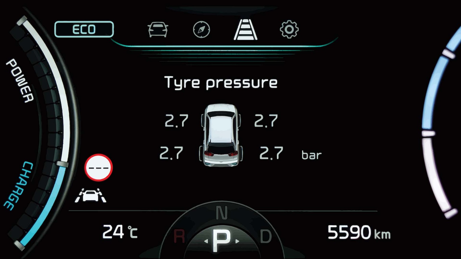 TPMS-lampa i bil TPMS-lampa i bil