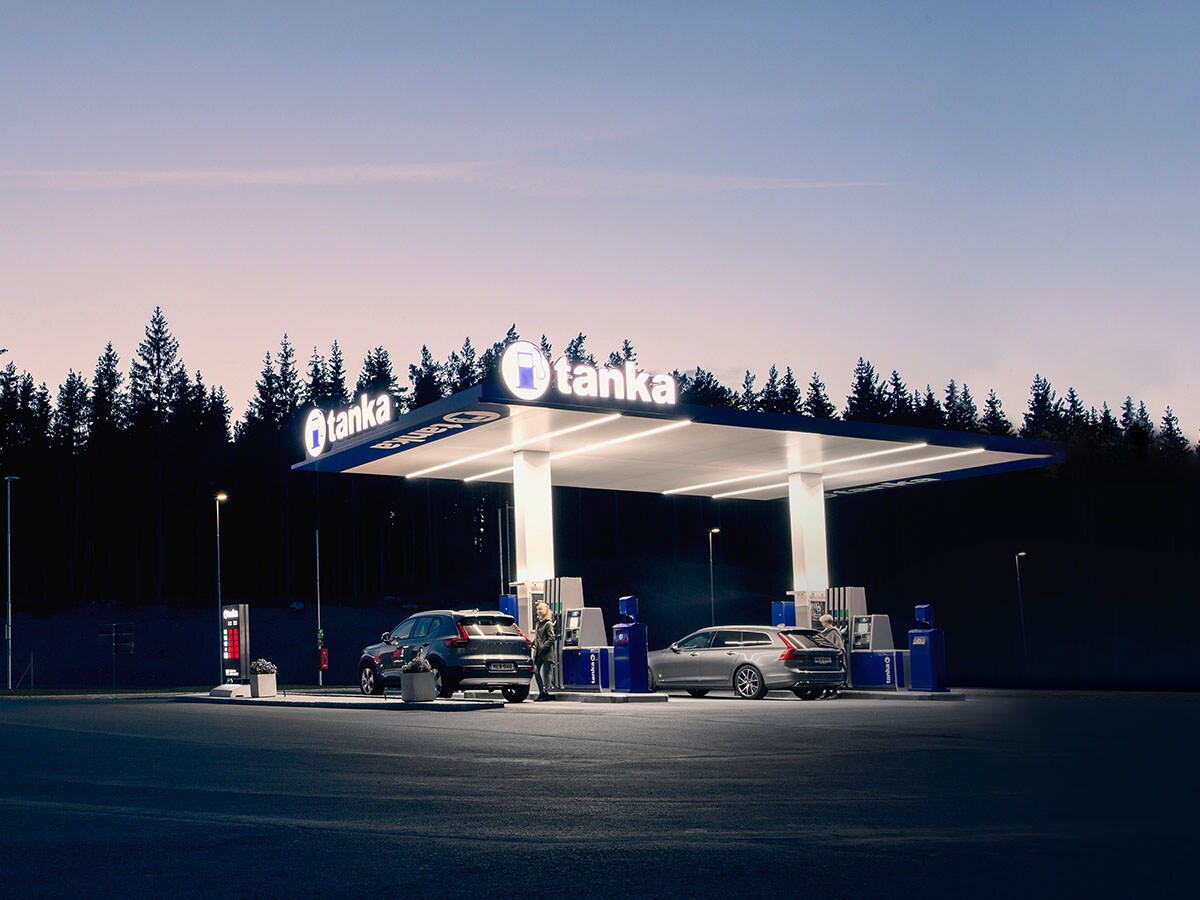 En tankastation sedd utifrån